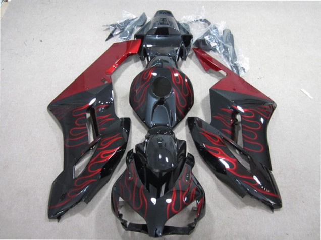 CBR 1000 RR 2004-2005 Motorrad Verkleidung - Schwarz rote Flamme CBR 1000 RR 2004-2005 Motorrad Verkleidung - Schwarz rote Flamme