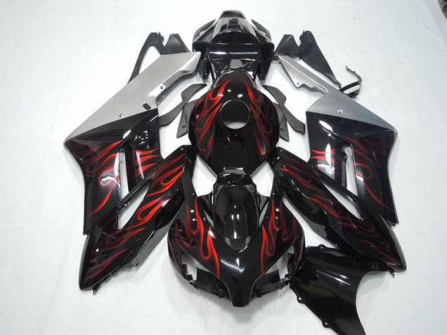 CBR 1000 RR 2004-2005 Motorrad Verkleidungen - Schwarz rote Flamme CBR 1000 RR 2004-2005 Motorrad Verkleidungen - Schwarz rote Flamme