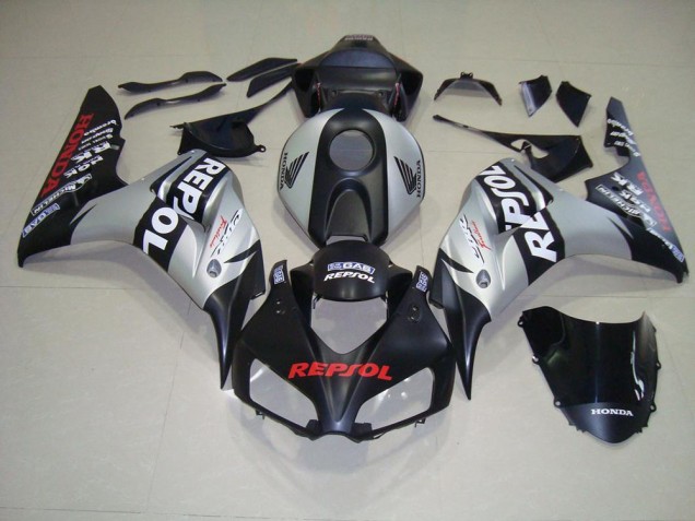 CBR 1000 RR 2006-2007 Motorrad Verkleidung - Matt Schwarz Silber Repsol CBR 1000 RR 2006-2007 Motorrad Verkleidung - Matt Schwarz Silber Repsol
