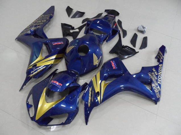 CBR 1000 RR 2006-2007 Motorrad Verkleidungen - Dunkel blau mit goldenen Streifen CBR 1000 RR 2006-2007 Motorrad Verkleidungen - Dunkel blau mit goldenen Streifen