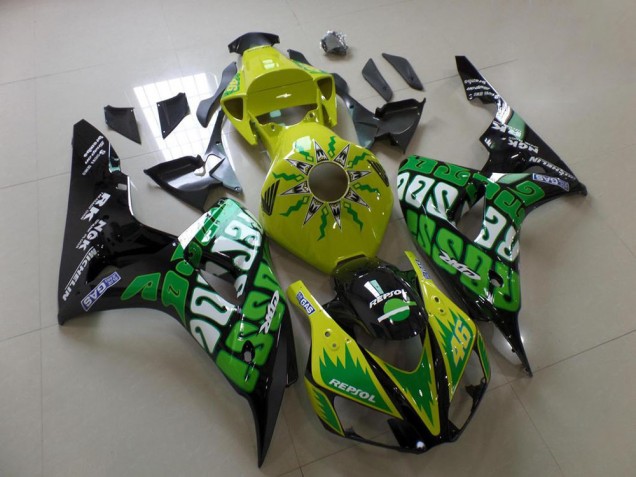 CBR 1000 RR 2006-2007 Motorrad Verkleidungen - Grün Gelb Rossi CBR 1000 RR 2006-2007 Motorrad Verkleidungen - Grün Gelb Rossi