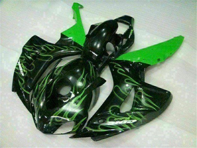 CBR 1000 RR 2006-2007 Motorrad Verkleidungen - Grüne Flamme Schwarz CBR 1000 RR 2006-2007 Motorrad Verkleidungen - Grüne Flamme Schwarz