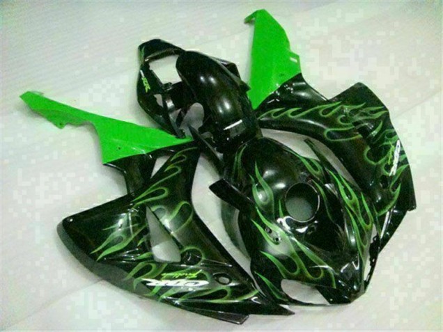 CBR 1000 RR 2006-2007 Motorrad Verkleidungen - Grüne Flamme Schwarz CBR 1000 RR 2006-2007 Motorrad Verkleidungen - Grüne Flamme Schwarz