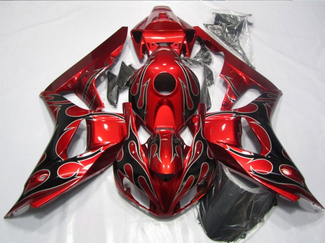 CBR 1000 RR 2006-2007 Motorrad Verkleidungen - Rote Schwarz Flamme CBR 1000 RR 2006-2007 Motorrad Verkleidungen - Rote Schwarz Flamme