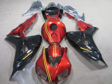 CBR 1000 RR 2006-2007 Motorrad Verkleidungen - Schwarz Rot Gelb