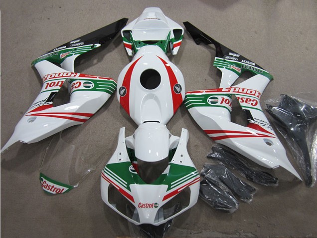 CBR 1000 RR 2006-2007 Motorrad Verkleidungen - Weiß Grün Rot Castrol CBR 1000 RR 2006-2007 Motorrad Verkleidungen - Weiß Grün Rot Castrol