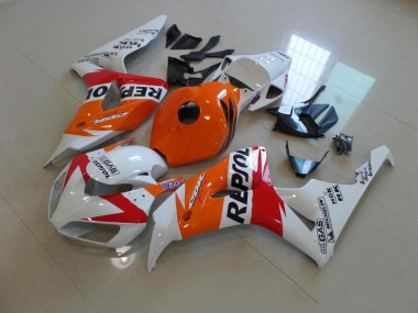 CBR 1000 RR 2006-2007 Motorrad Verkleidungen - Weiß Und Orange Repsol