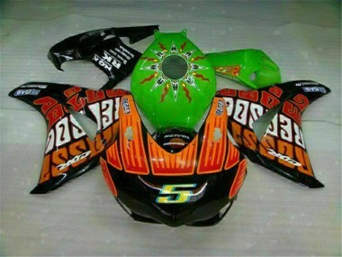 CBR 1000 RR 2008-2011 Motorrad Verkleidungen - Grün Orange