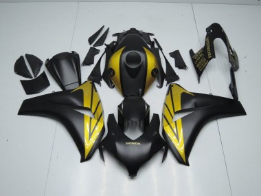 CBR 1000 RR 2008-2011 Motorrad Verkleidungen - Matt Schwarz und Gold