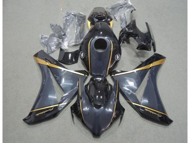 CBR 1000 RR 2008-2011 Motorrad Verkleidungen - Schwarz Gold Feuerklinge