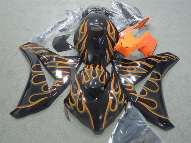 CBR 1000 RR 2008-2011 Motorrad Verkleidungen - Schwarz Orange Flamme CBR 1000 RR 2008-2011 Motorrad Verkleidungen - Schwarz Orange Flamme