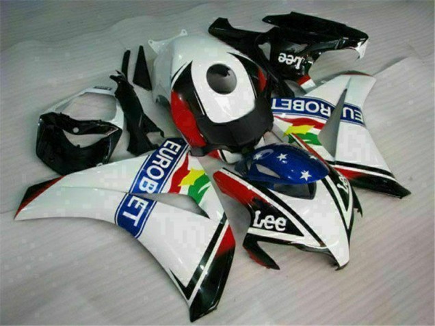 CBR 1000 RR 2008-2011 Motorrad Verkleidungen - Weiß Blau Rot Eurobet Lee CBR 1000 RR 2008-2011 Motorrad Verkleidungen - Weiß Blau Rot Eurobet Lee