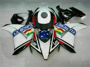 CBR 1000 RR 2008-2011 Motorrad Verkleidungen - Weiß Blau Rot Eurobet Lee