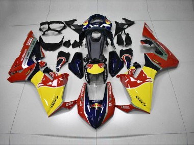 CBR 1000 RR 2017-2023 Motorrad Verkleidungen - Blau Gelb Rot Rot Bull