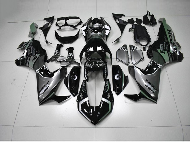 CBR 1000 RR 2017-2023 Motorrad Verkleidungen - Schwarz Silber HRC CBR 1000 RR 2017-2023 Motorrad Verkleidungen - Schwarz Silber HRC