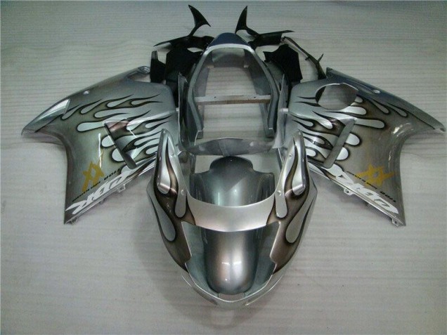 CBR 1100 XX 1996-2007 Motorrad Verkleidungen - Flamme Silber grau CBR 1100 XX 1996-2007 Motorrad Verkleidungen - Flamme Silber grau