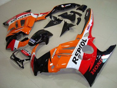 CBR 600 F3 1995-1998 Motorrad Verkleidung - Schwarz Orange Repsol