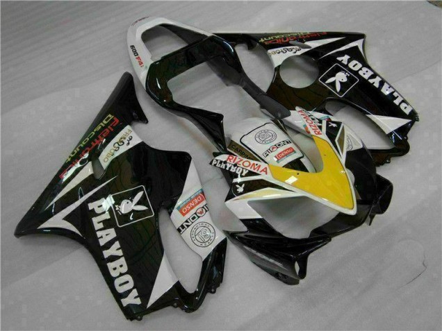 CBR 600 F4i 2001-2003 Motorrad Verkleidungen - Gelb Silber Schwarz Playboy CBR 600 F4i 2001-2003 Motorrad Verkleidungen - Gelb Silber Schwarz Playboy