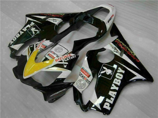 CBR 600 F4i 2001-2003 Motorrad Verkleidungen - Gelb Silber Schwarz Playboy CBR 600 F4i 2001-2003 Motorrad Verkleidungen - Gelb Silber Schwarz Playboy