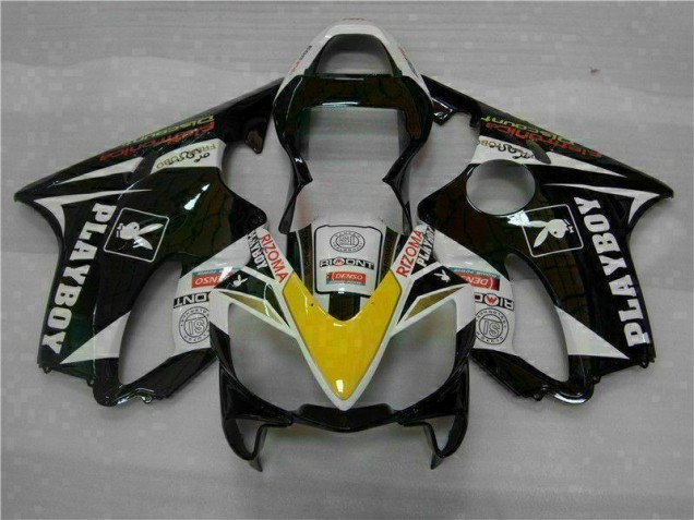 CBR 600 F4i 2001-2003 Motorrad Verkleidungen - Gelb Silber Schwarz Playboy CBR 600 F4i 2001-2003 Motorrad Verkleidungen - Gelb Silber Schwarz Playboy