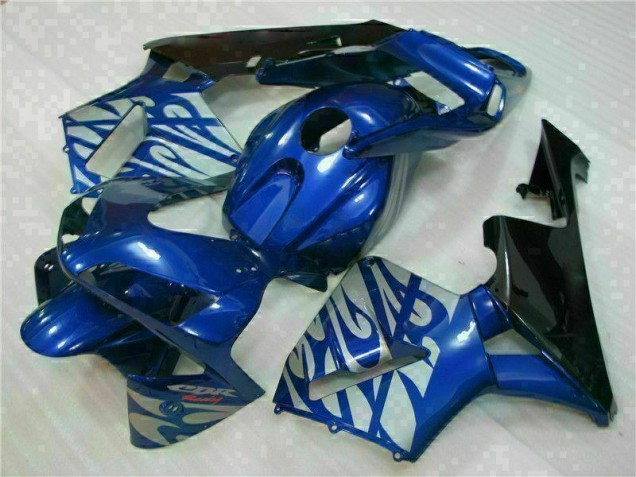 CBR 600 RR 2003-2004 Motorrad Verkleidungen - Blau mit silberner Flamme CBR 600 RR 2003-2004 Motorrad Verkleidungen - Blau mit silberner Flamme