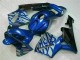 CBR 600 RR 2003-2004 Motorrad Verkleidungen - Blau mit silberner Flamme CBR 600 RR 2003-2004 Motorrad Verkleidungen - Blau mit silberner Flamme