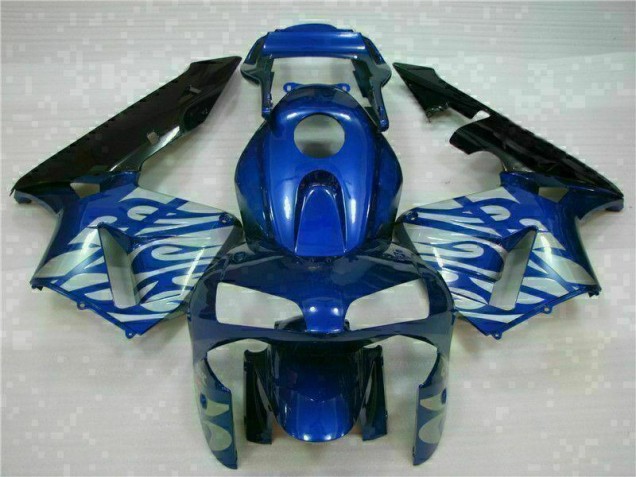 CBR 600 RR 2003-2004 Motorrad Verkleidungen - Blau mit silberner Flamme CBR 600 RR 2003-2004 Motorrad Verkleidungen - Blau mit silberner Flamme