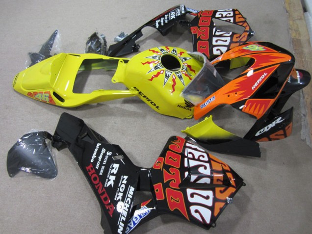 CBR 600 RR 2003-2004 Motorrad Verkleidungen - Gelb Schwarz Repsol 46 CBR 600 RR 2003-2004 Motorrad Verkleidungen - Gelb Schwarz Repsol 46