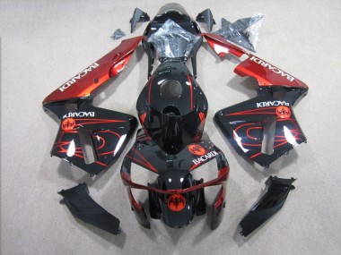 CBR 600 RR 2003-2004 Motorrad Verkleidungen - Schwarz Rot RACARDI