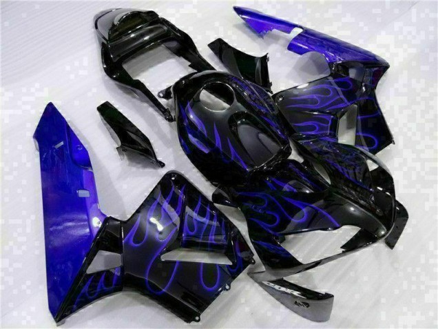 CBR 600 RR 2003-2004 Motorrad Verkleidungen - Schwarz mit Blaur Flamme CBR 600 RR 2003-2004 Motorrad Verkleidungen - Schwarz mit Blaur Flamme