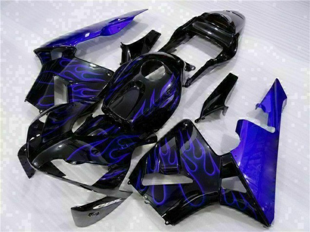 CBR 600 RR 2003-2004 Motorrad Verkleidungen - Schwarz mit Blaur Flamme CBR 600 RR 2003-2004 Motorrad Verkleidungen - Schwarz mit Blaur Flamme