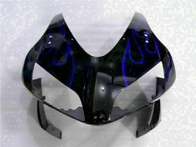 CBR 600 RR 2003-2004 Motorrad Verkleidungen - Schwarz mit Blaur Flamme CBR 600 RR 2003-2004 Motorrad Verkleidungen - Schwarz mit Blaur Flamme