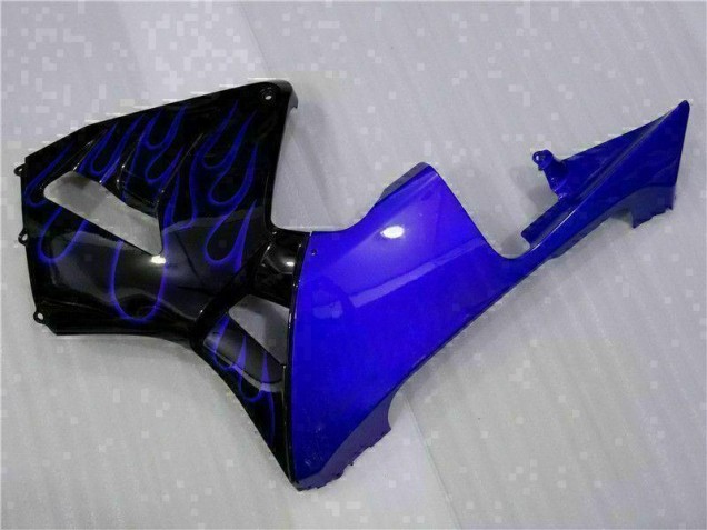 CBR 600 RR 2003-2004 Motorrad Verkleidungen - Schwarz mit Blaur Flamme CBR 600 RR 2003-2004 Motorrad Verkleidungen - Schwarz mit Blaur Flamme