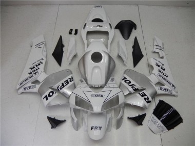 CBR 600 RR 2003-2004 Motorrad Verkleidungen - Silber Weiß Schwarz Repsol