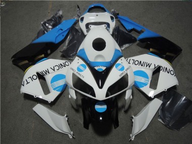 CBR 600 RR 2005-2006 Motorrad Verkleidung - Weiß Blau Konica Minolta