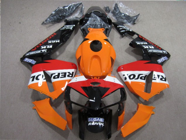 CBR 600 RR 2005-2006 Motorrad Verkleidungen - Orange Rot Schwarz Repsol CBR 600 RR 2005-2006 Motorrad Verkleidungen - Orange Rot Schwarz Repsol