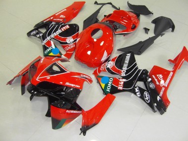 CBR 600 RR 2005-2006 Motorrad Verkleidungen - Rot Schwarz Jomo