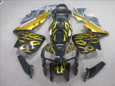CBR 600 RR 2005-2006 Motorrad Verkleidungen - Schwarz Gelb Flamme