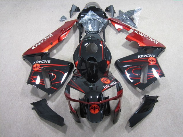 CBR 600 RR 2005-2006 Motorrad Verkleidungen - Schwarz Rot BACARDI CBR 600 RR 2005-2006 Motorrad Verkleidungen - Schwarz Rot BACARDI