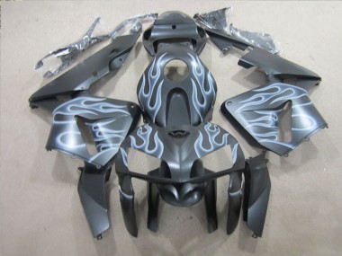 CBR 600 RR 2005-2006 Motorrad Verkleidungen - Schwarz Silber Flamme