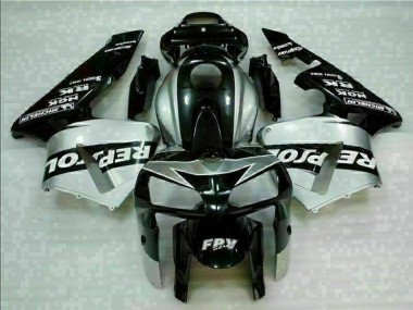 CBR 600 RR 2005-2006 Motorrad Verkleidungen - Schwarz Silber Repsol
