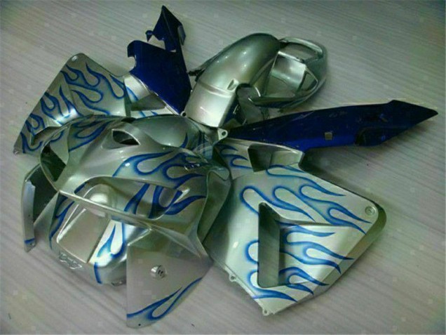 CBR 600 RR 2005-2006 Motorrad Verkleidungen - Weiß Blau Flamme CBR 600 RR 2005-2006 Motorrad Verkleidungen - Weiß Blau Flamme