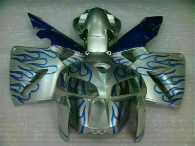 CBR 600 RR 2005-2006 Motorrad Verkleidungen - Weiß Blau Flamme