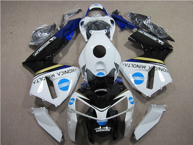 CBR 600 RR 2005-2006 Motorrad Verkleidungen - Weiß Blau Konica Minolta