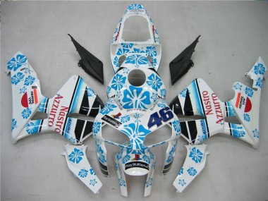 CBR 600 RR 2005-2006 Motorrad Verkleidungen - Weiß Blau Nastro Azzurro 46