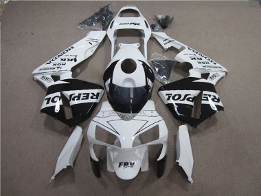 CBR 600 RR 2005-2006 Motorrad Verkleidungen - Weiß Schwarz Repsol