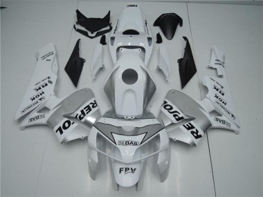 CBR 600 RR 2005-2006 Motorrad Verkleidungen - Weiß Silber Schwarz Repsol
