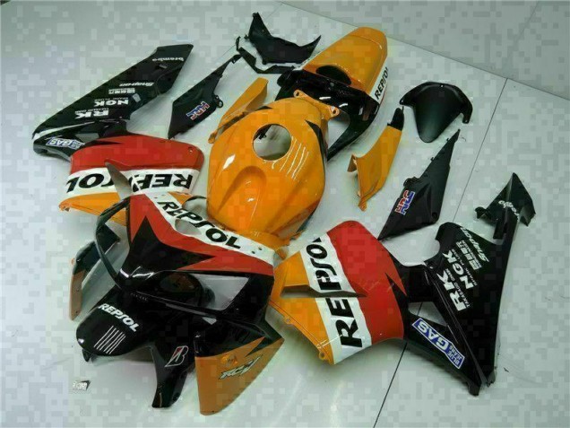 CBR 600 RR 2005-2006 Motorrad Vollverkleidung - Orange Schwarz Repsol CBR 600 RR 2005-2006 Motorrad Vollverkleidung - Orange Schwarz Repsol