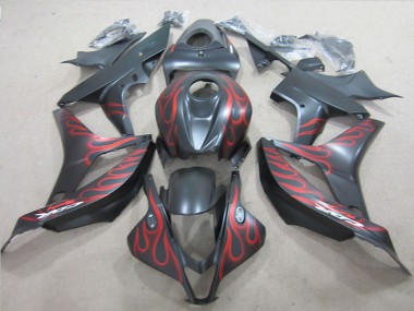 CBR 600 RR 2007-2008 Motorrad Verkleidungen - Schwarz mit roter Flamme