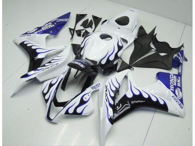 CBR 600 RR 2007-2008 Motorrad Verkleidungen - Weiß Blau Flamme CBR 600 RR 2007-2008 Motorrad Verkleidungen - Weiß Blau Flamme